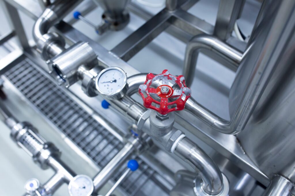 a pipeline connection valve on the factory manufacture